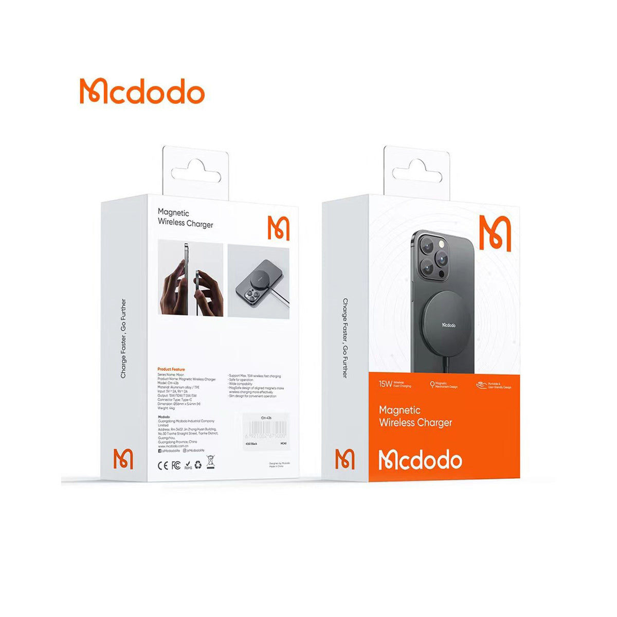 Mcdodo CH-436 15W Magnetic Wireless Charger MagSafe Compatible for iPhone