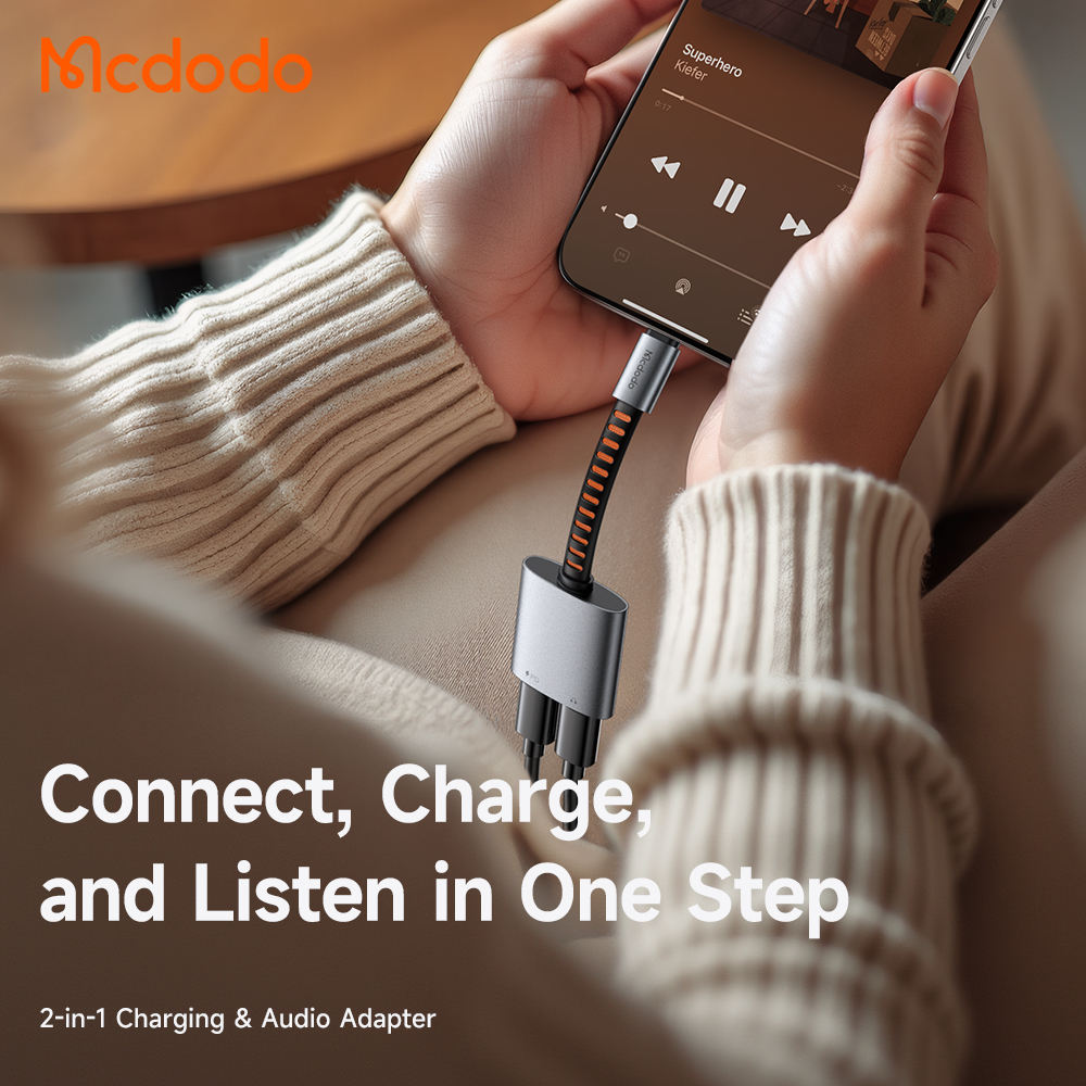 Mcdodo Port Tune CA312 2-in-1 USB-C to USB-C & 3.5mm Audio Adapter with 60W PD Charging