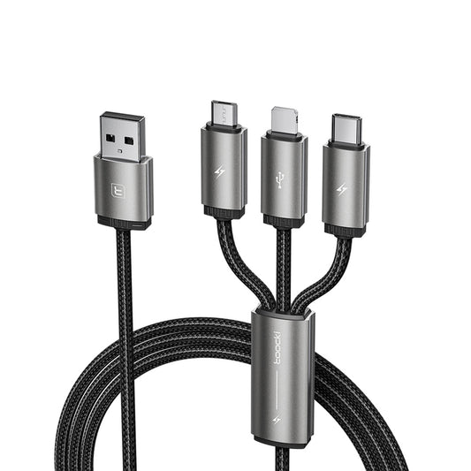 Toocki Universal 3-in-1 Fast Charging Cable – USB-A to USB-C, Lightning & Micro-USB | 1M