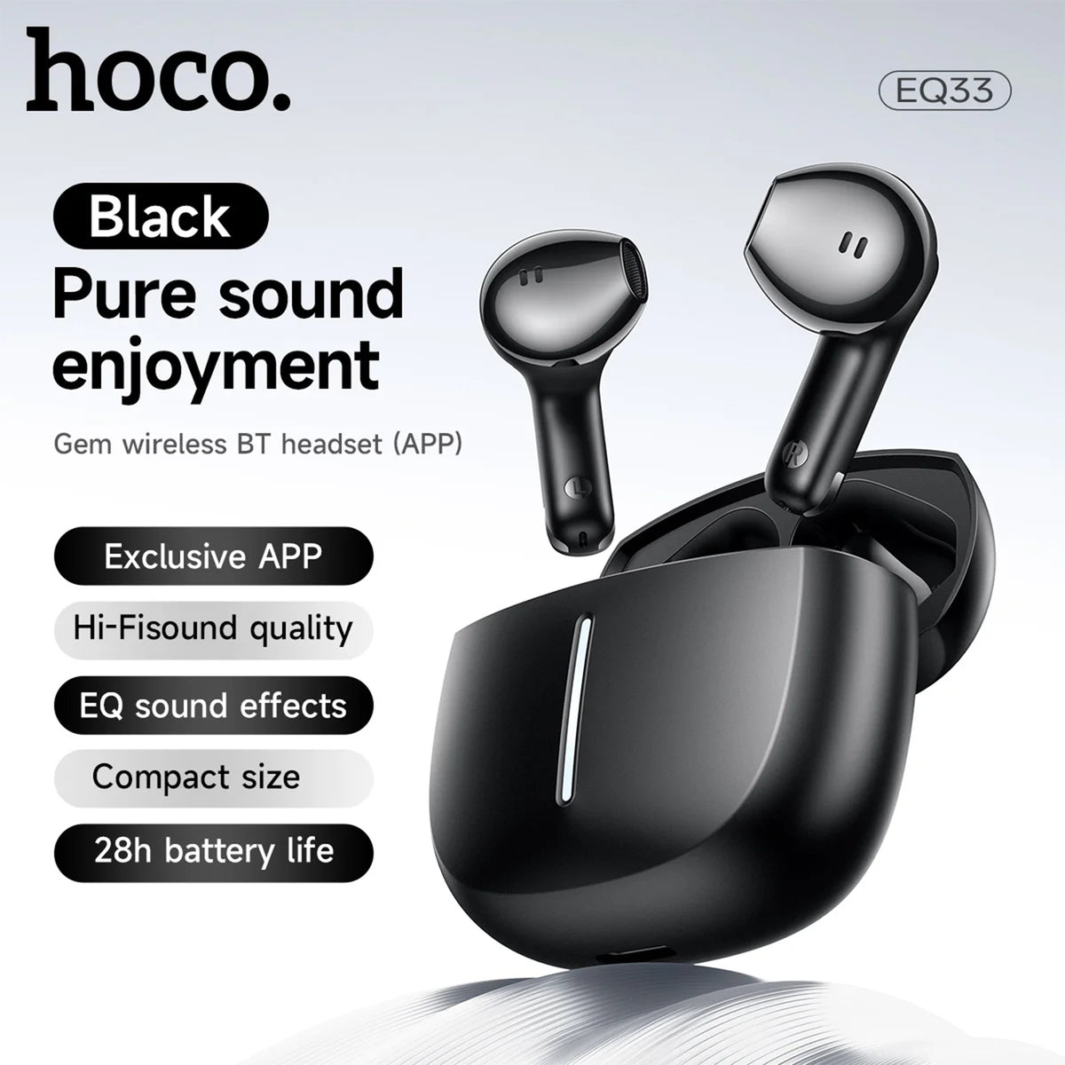 HOCO EQ33 Wireless Bluetooth Earbuds – Bluetooth 5.4 & App Control
