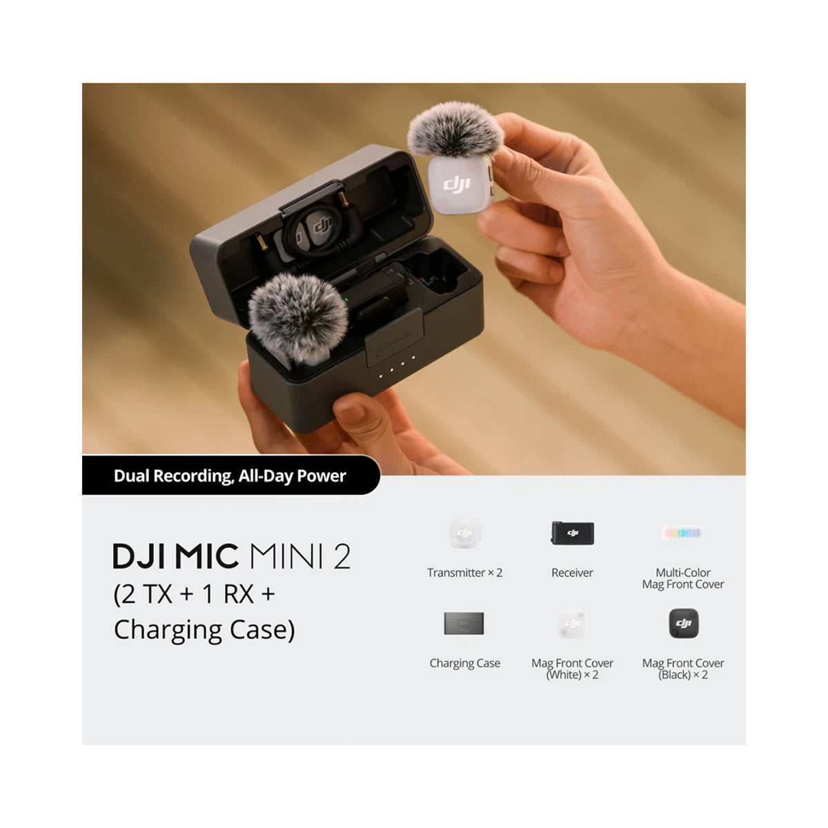 DJI Mic Mini 2 Wireless Microphone System 2TX + 1RX with Charging Case