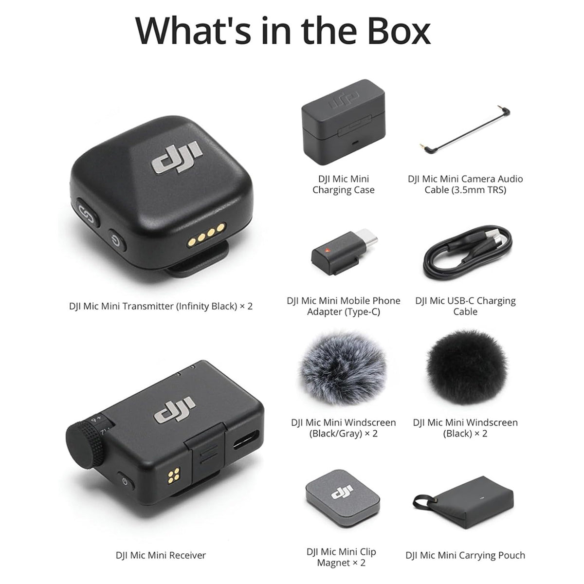 DJI Mic Mini Wireless Microphone 2TX + 1RX with Charging Case