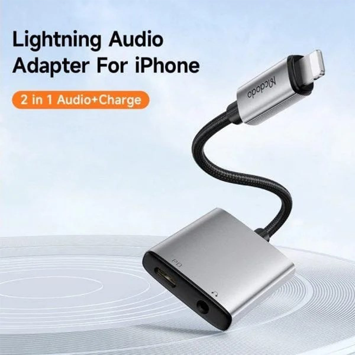 Mcdodo CA-554 2-in-1 Lightning to 3.5mm Audio & Lightning Charging Adapter