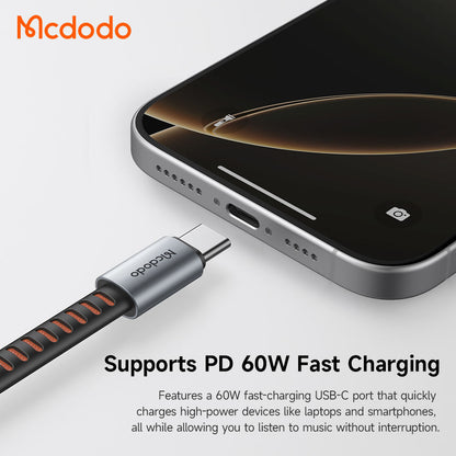 Mcdodo Port Tune CA312 2-in-1 USB-C to USB-C & 3.5mm Audio Adapter with 60W PD Charging