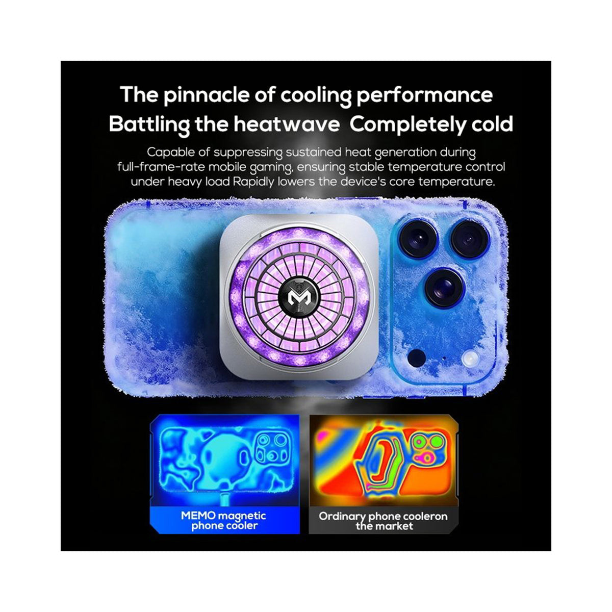 MEMO CX21 18W Magnetic Semiconductor RGB Phone Cooler with Back Clip