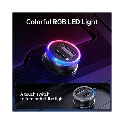 SYNCWIRE 45W USB-C Car Charger – PD & QC Fast Charging RGB Mini Car Adapter
