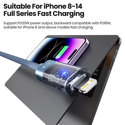 Toocki PD 20W USB-C to Lightning Cable – Fast Charging with Automatic Power-Off