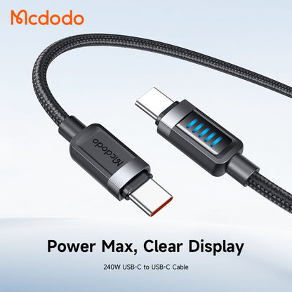 Mcdodo CA-035 Cab Vision 240W USB-C to USB-C Cable – 5A PD 3.1 & Dynamic LED Power Display