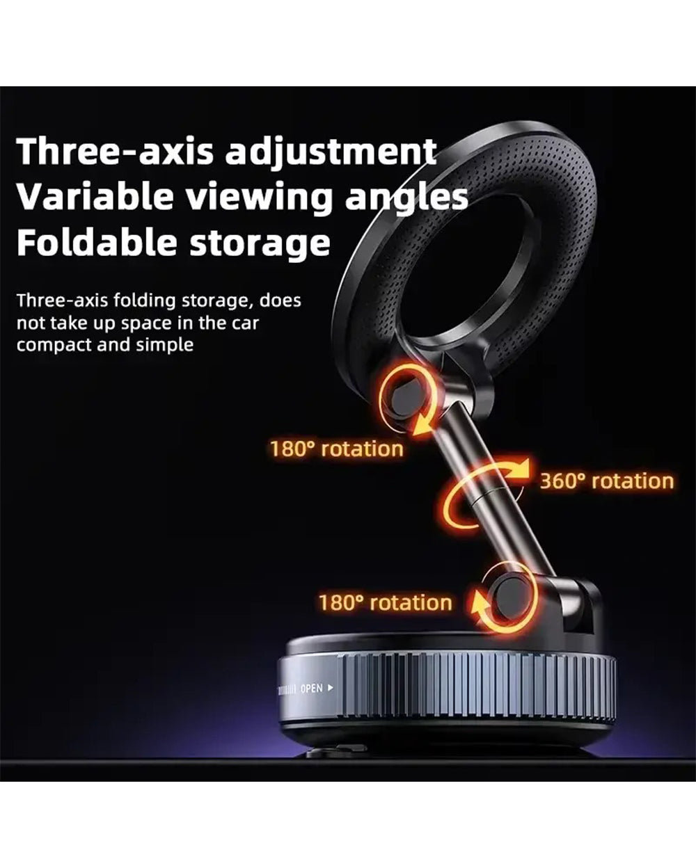 K007 Strong Magnetic Car Phone Holder 360° Rotating Vacuum Suction mobile Mount