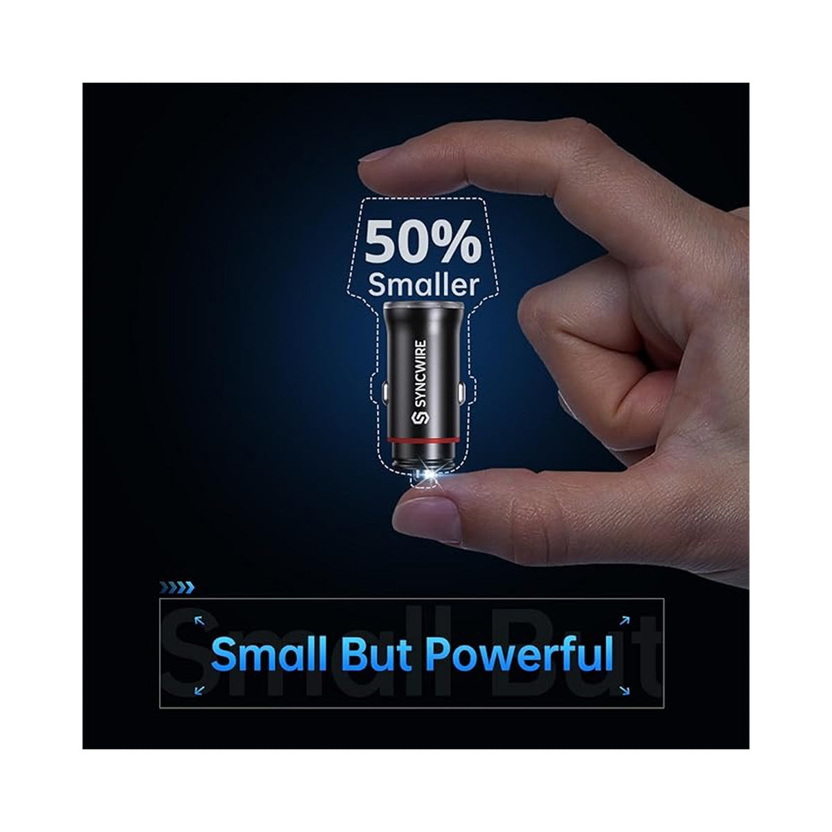 SYNCWIRE 45W USB-C Car Charger – PD & QC Fast Charging RGB Mini Car Adapter