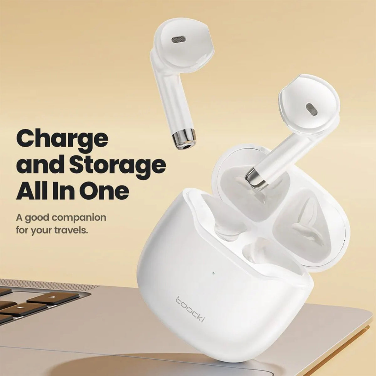 Toocki HE-080 TWS Wireless Earphones – Bluetooth 5.3, & IPX4 Sweat-Resistant Finish