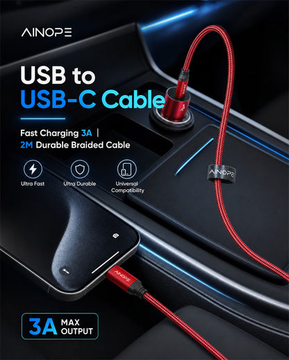 AINOPE USB-A to USB-C Fast Charging Cable 3A (2M)