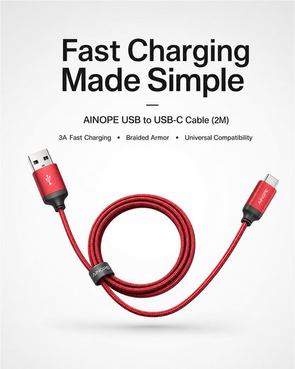 AINOPE USB-A to USB-C Fast Charging Cable 3A (2M)