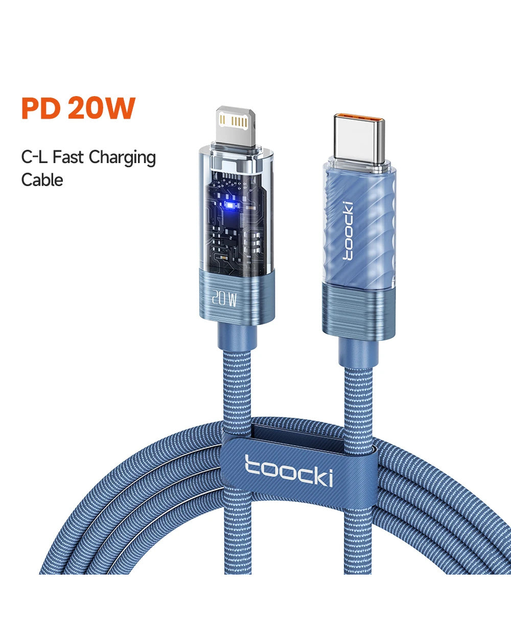 Toocki PD 20W USB-C to Lightning Cable – Fast Charging with Automatic Power-Off