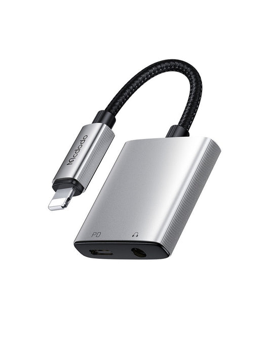 Mcdodo CA-554 2-in-1 Lightning to 3.5mm Audio & Lightning Charging Adapter