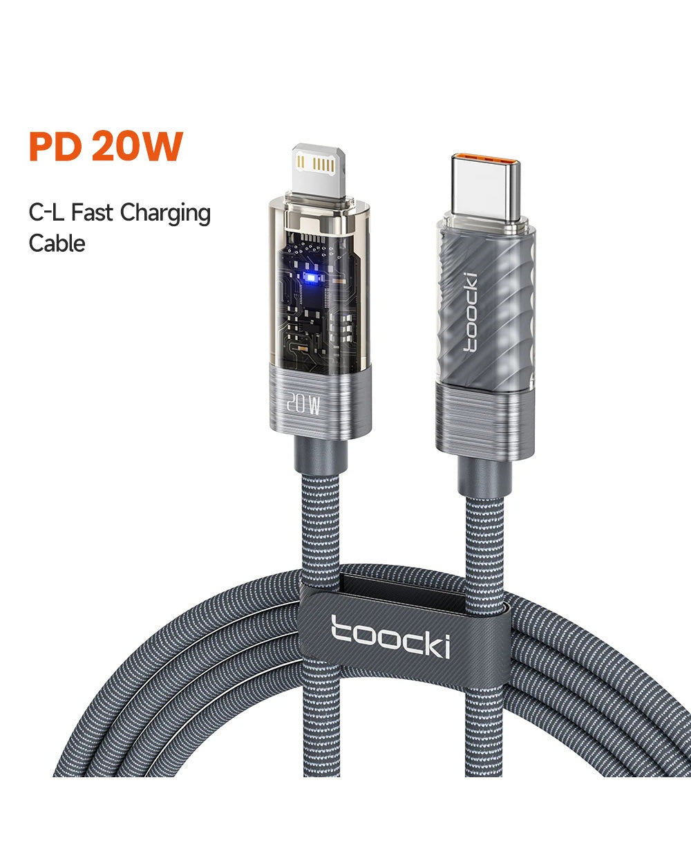 Toocki PD 20W USB-C to Lightning Cable – Fast Charging with Automatic Power-Off