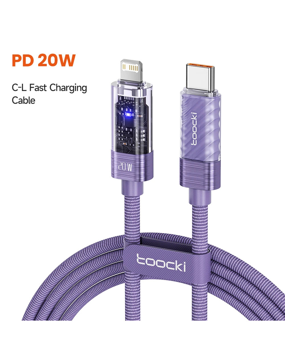 Toocki PD 20W USB-C to Lightning Cable – Fast Charging with Automatic Power-Off