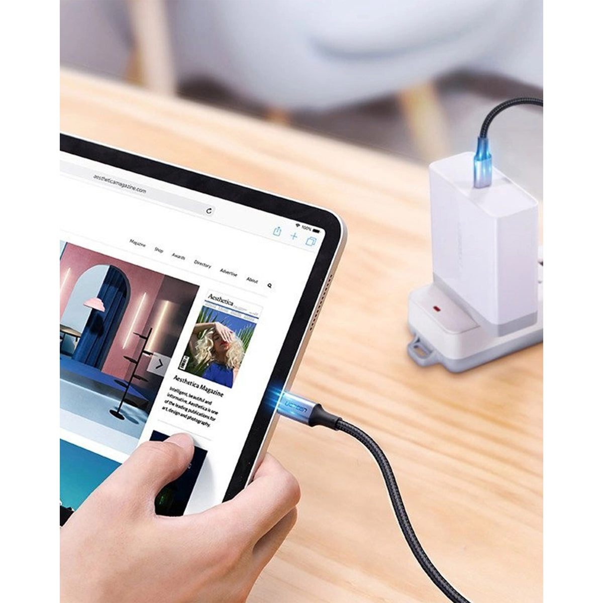 UGREEN 100W 5A USB-C to USB-C PD/QC/FCP Fast Charging Cable – (2M)